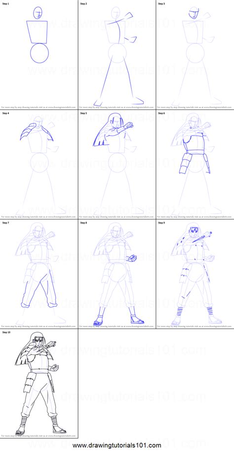 How To Draw Hashirama Senju From Naruto Printable Drawing Sheet By