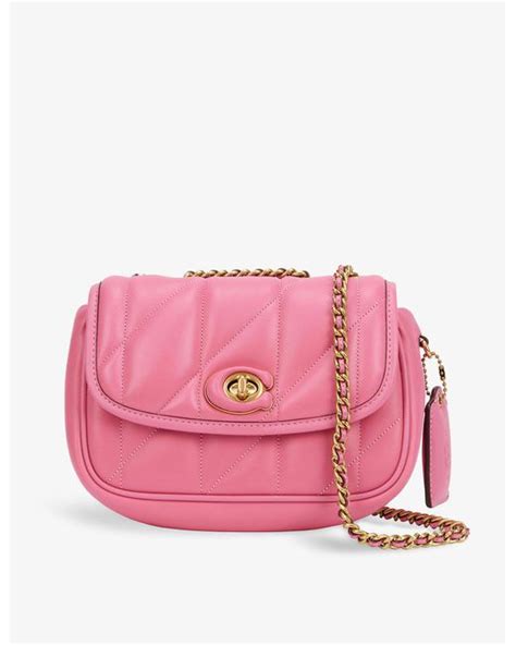 Coach Madison Quilted Leather Shoulder Bag In Bright Pink Pink Lyst