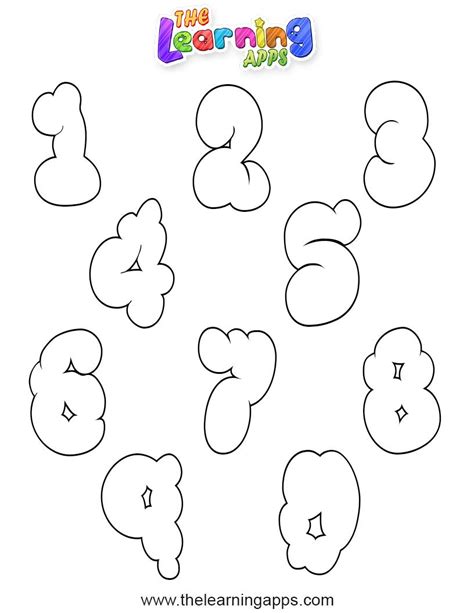 Printable Bubble Numbers For Kids Bubble Numbers Printable