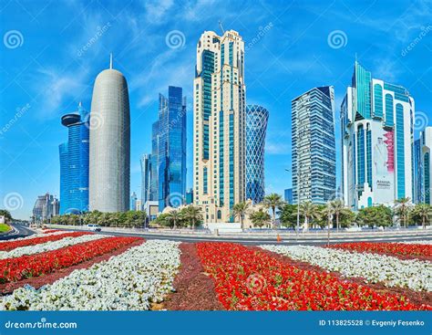 Cityscape Of Business Doha Qatar Editorial Stock Photo Image Of