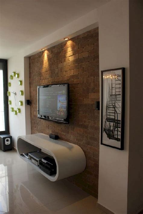 45 Cool Farmhouse Living Room With Brick Wall Decoration Ideas Brick
