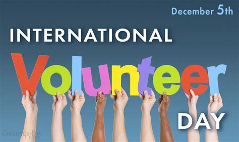International volunteer day for economic and social development with typography logo design. International Volunteer Day celebrated/observed on ...