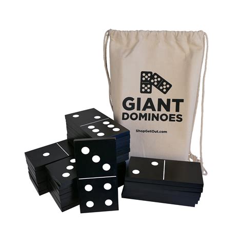 Giant Wooden Dominoes 28 Piece Jumbo Set Natural Wood And Black Numbers