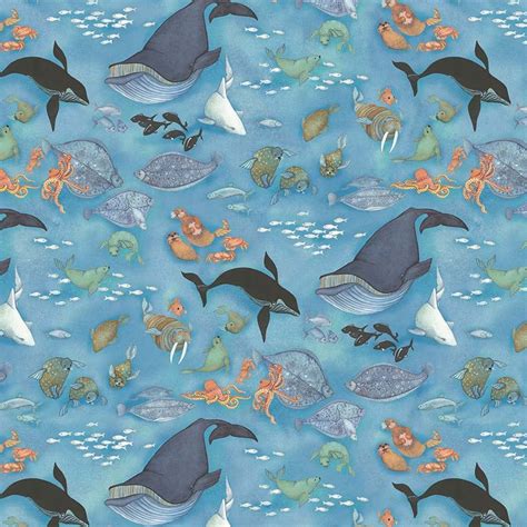 Northcott Fabrics Arctic Wonders Barbara Lavallee Arctic Sea Life