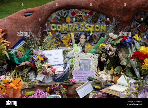 Davis, CA, USA. 1st May, 2023. A memorial set up at the compassion