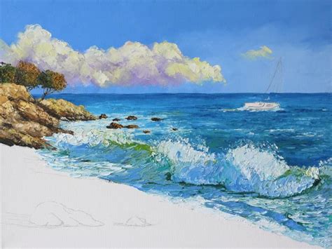 How To Paint A Seaside With Palette Knives Step By Step Landscape