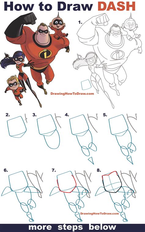 Learn How To Dash Parr From The Incredibles Part 4 Of Drawing The