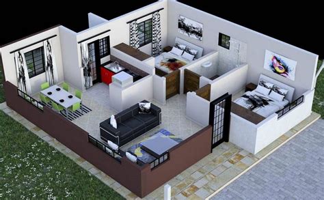2 Bedroom House Plan In Kenya With Floor Plans Amazing Design