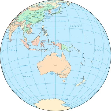 Large Detailed Location Map Of Australia And Oceania Australia And