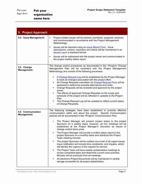 Project Scope Statement Template Inspirational Project Scope Statement