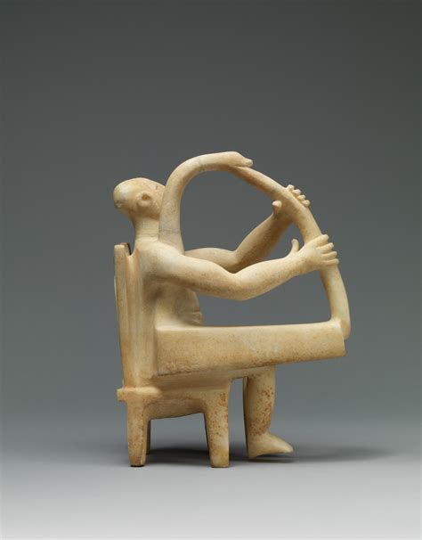 Marble Seated Harp Player Cycladic Late Early Cycladic Iearly Cycladic Ii The
