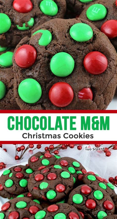 The balance of oats, nuts, and dried fruit. Chocolate M&M Christmas Cookies | Recipe | Yummy christmas ...