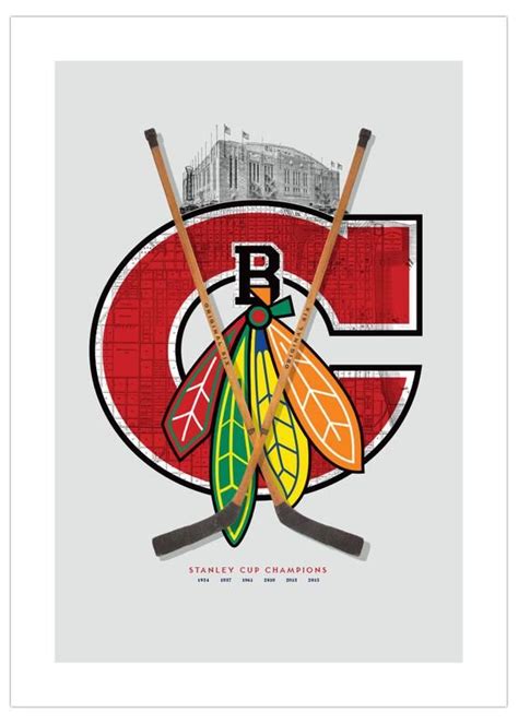 Chicago Blackhawks Inspired Hockey Art Print Hockey Wall Art Etsy