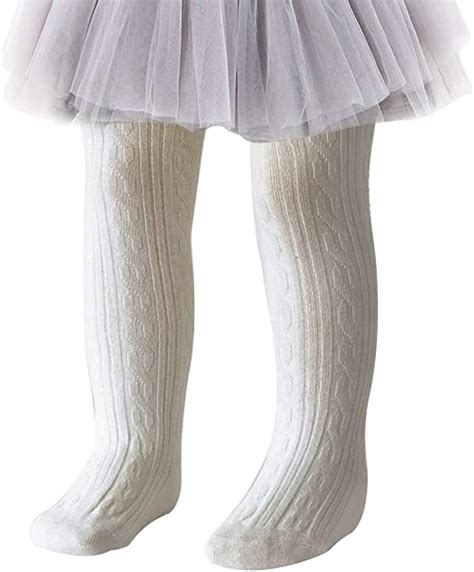 Baby Toddler Girls Tights Seamless Cable Knit Cotton
