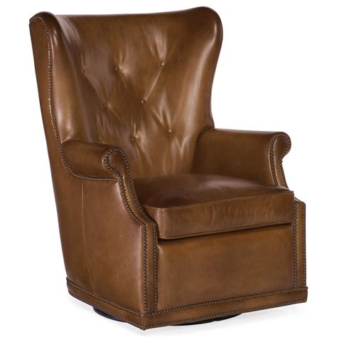 Hooker Furniture Maya Traditional Wing Swivel Club Chair Reeds