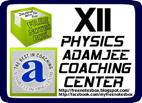 Xii Physics Adamjee Coaching Center Notes All