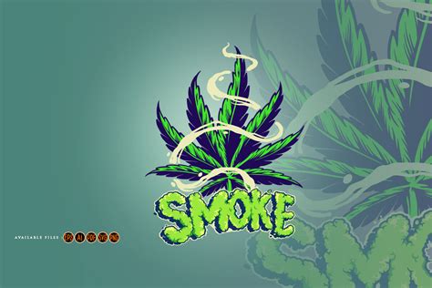Smoke Cannabis Leaves With Clouds By Artgrarisstudio Thehungryjpeg