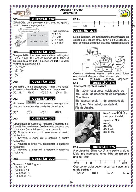 Prova Saeb Matematica 5o Ano Educa