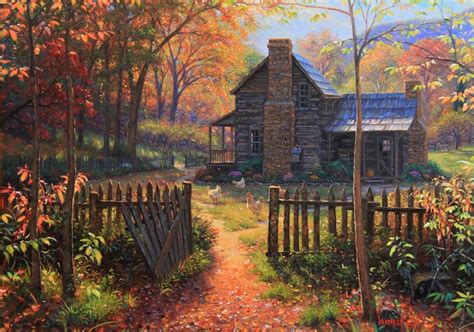 Autumn At The Cabin Country Art Painting Fine Art