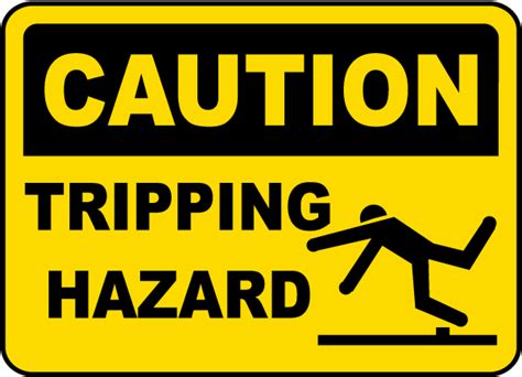 Caution Tripping Hazard Sign E5304 By