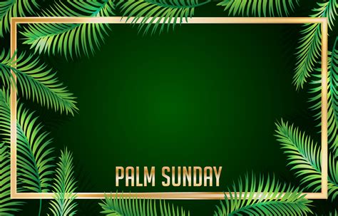 Palm Sunday With Gold Frame Background 2147288 Vector Art At Vecteezy