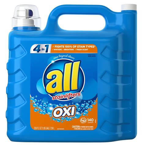 All Liquid Laundry Detergent With Oxi Stain Removers 1 Count 250 Fl Oz