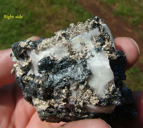 Native Silver Crystals On Calcite Imiter Mine Morocco