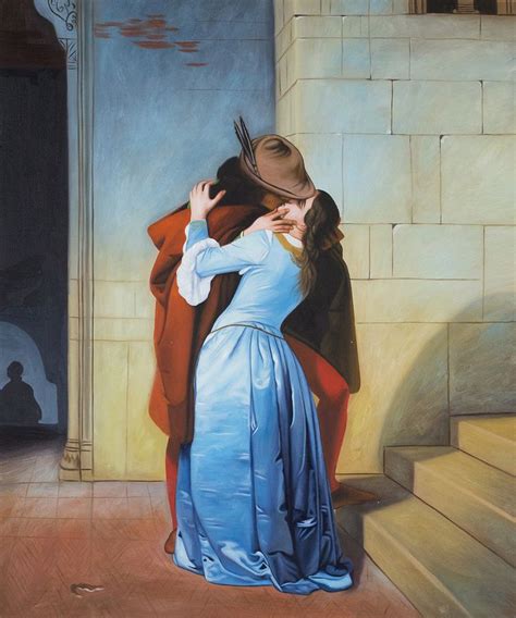 Hayez The Kiss Reproduction Oil Paintings Overstockart At Romanticism