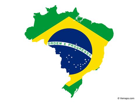 Flag Map Of Brazil Free Vector Maps