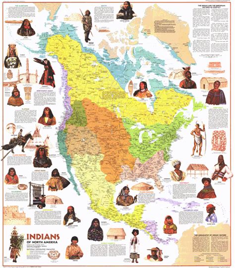 Indians Of North America 1972 Wall Map By National Geographic Mapsales