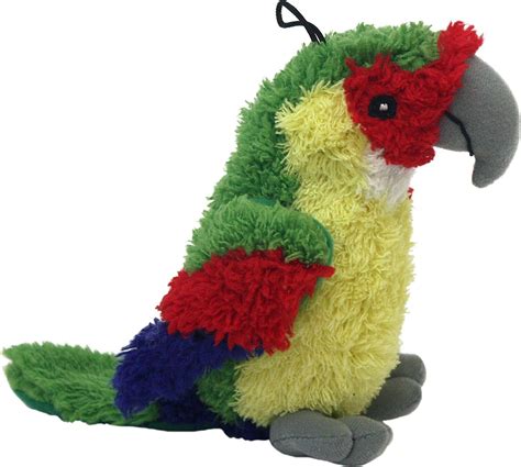 Multipet Look Whos Talking Parrot Plush Dog Toy