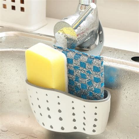 Lianjiayi Plastic Hanging Sponge Holder Basket Kitchen Sink Soap Sponge