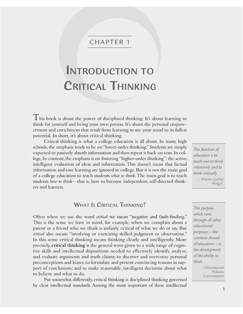 Critical Thinking Chapter 1 Studocu