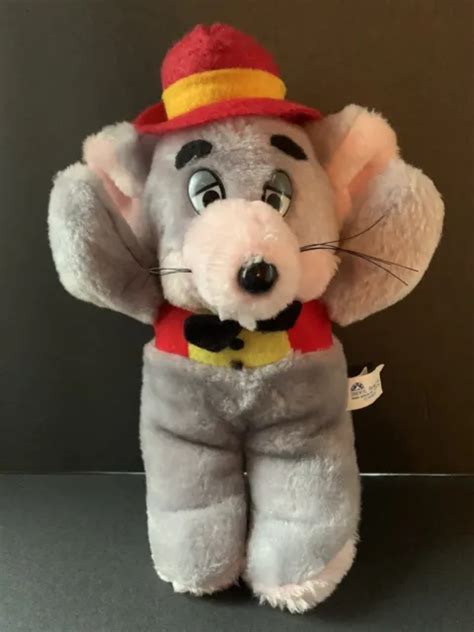 Vintage Chuck E Cheese Pizza Mouse Stuffed Animal Plush 10” Prize