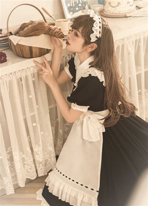 Junior Maid Vintage Classic Lolita Short Sleeves Op Dress And Apron Set