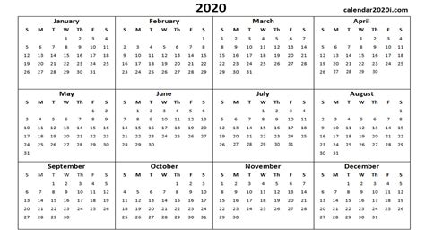 Printable Calendars For 2020 Pleasant For You To Our Website In This