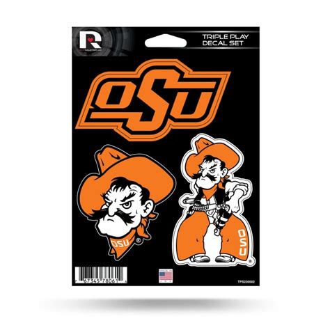 Oklahoma State University Cowboys 3 Piece Triple Play Sticker Sheet