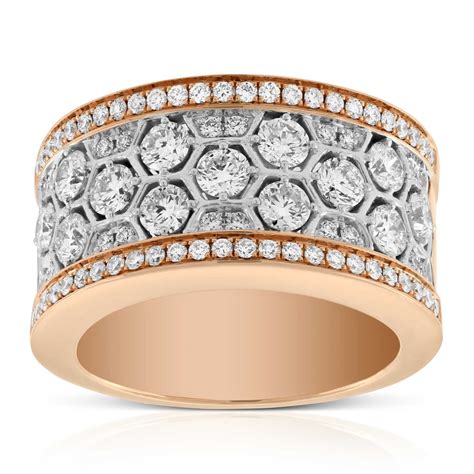 Rose Gold Wide Honeycomb Diamond Ring 14k Ben Bridge Jeweler