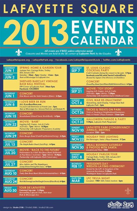 Lafayette Square Events Calendar Home Event Calendar Template