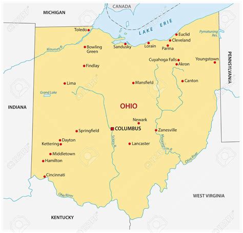 Simple Map Of Ohio