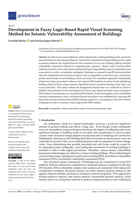 PDF Development In Fuzzy Logic Based Rapid Visual Screening Method