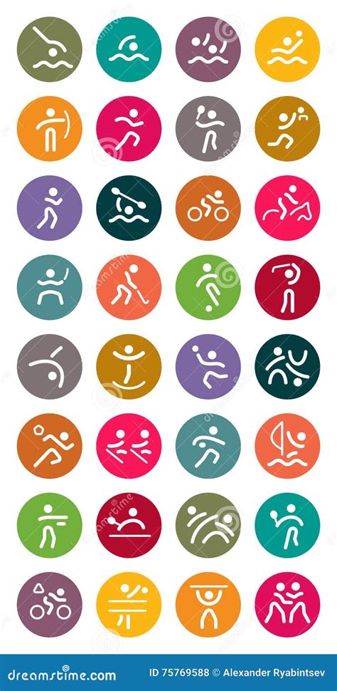 Olympic Sports Vector Icon Set Stock Vector Illustration Of Cycling