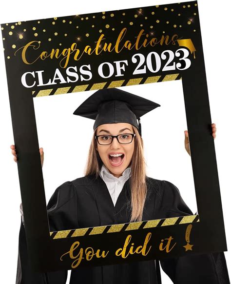 Buy Poptu 2022 Large Size Graduation Selfie Photo Frame Black And