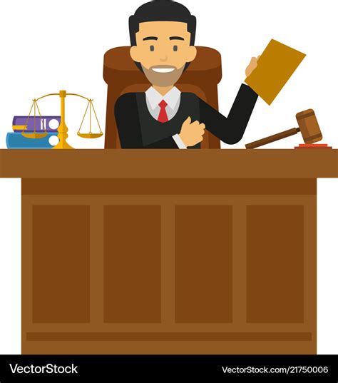 Judge Character Working At The Court Royalty Free Vector