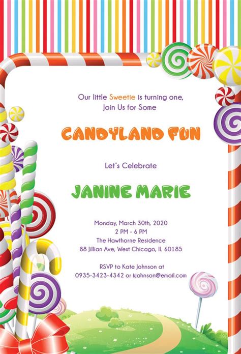 13 Wonderful Candyland Invitation Templates Free And Premium Templates