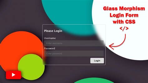 How To Create Glass Morphism Login Form With HTML And CSS YouTube