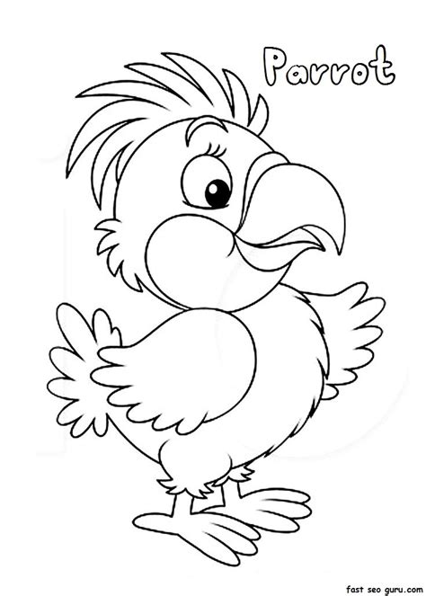 Cute Parrot Coloring Pages Coloring Pages