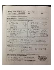 Learn the basics of trigonometry: Study Guide 1.jpg - Unit 8 Test Study Guide Name Key(Right Triangles Trigonometry Date Block ...