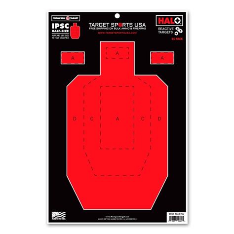 Target Sports Usa Halo Half Size Ipsc Targets 125x1925 Pack Deals