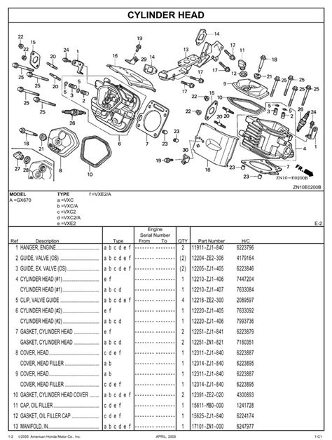 Gx670 General Purpose Engine Parts Catalog Honda Power Products